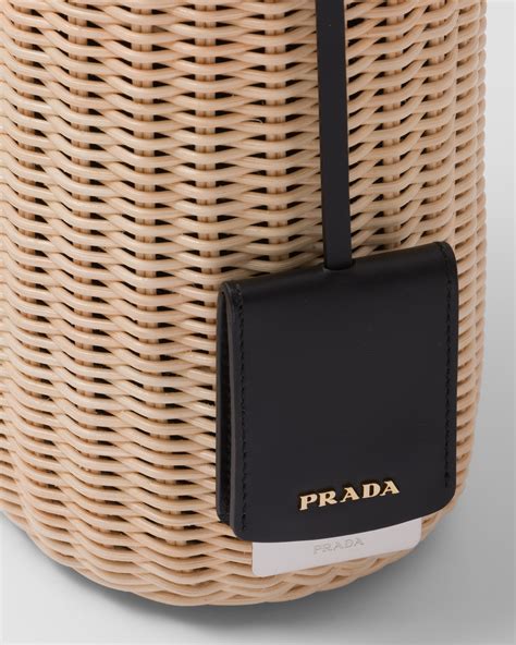 prada wicker bucket bag